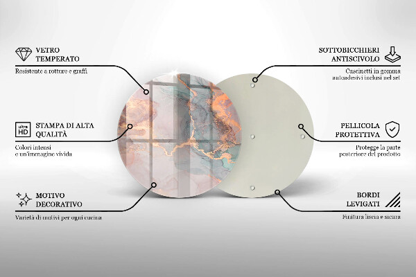 Skärbräda glas unik Marmor med guld