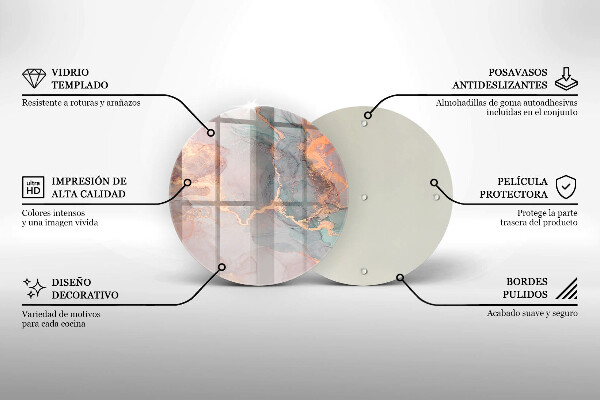 Skärbräda glas unik Marmor med guld
