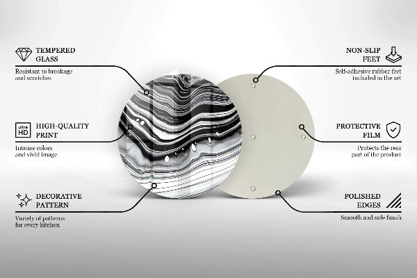 Skärbräda glas unik Bläckabstraktion