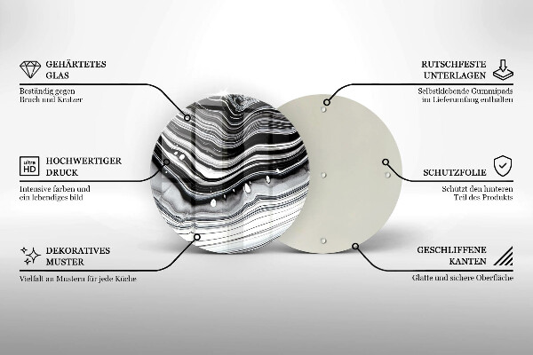 Skärbräda glas unik Bläckabstraktion