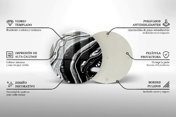 Skärbräda glas unik Bläckabstraktion