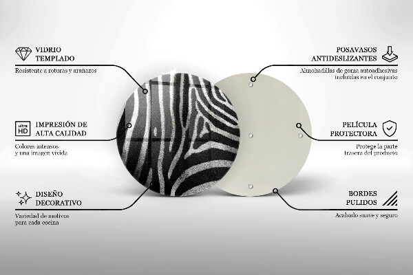 Skärbräda glas unik Zebra ränder