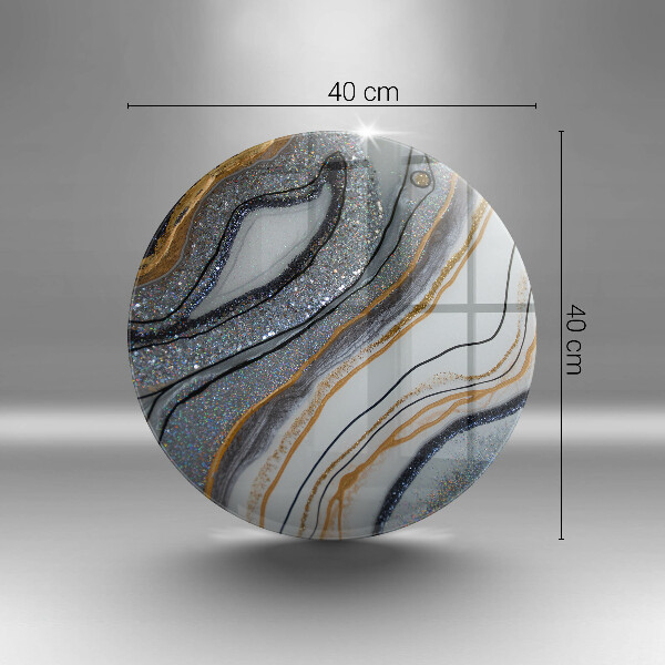 Skärbräda glas unik sten med guld