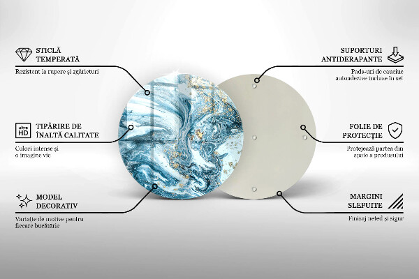 Skärbräda glas unik Struktur med guld