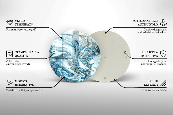 Skärbräda glas unik Struktur med guld