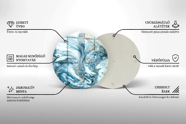 Skärbräda glas unik Struktur med guld