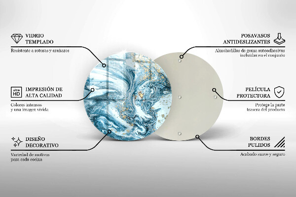 Skärbräda glas unik Struktur med guld