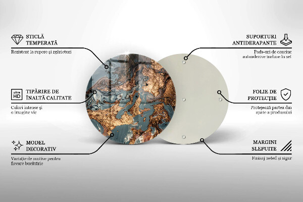 Skärbräda glas unik Gyllene stenstruktur