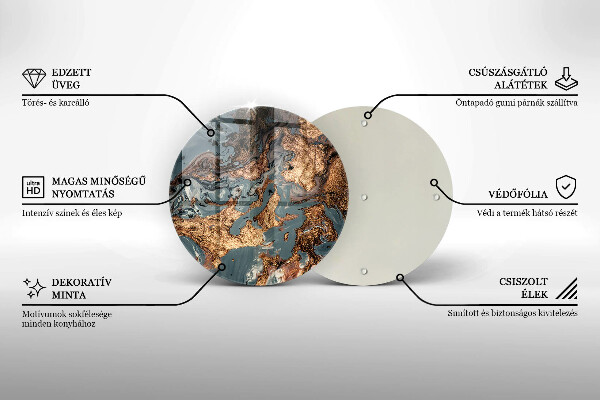 Skärbräda glas unik Gyllene stenstruktur