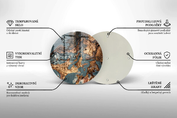 Skärbräda glas unik Gyllene stenstruktur