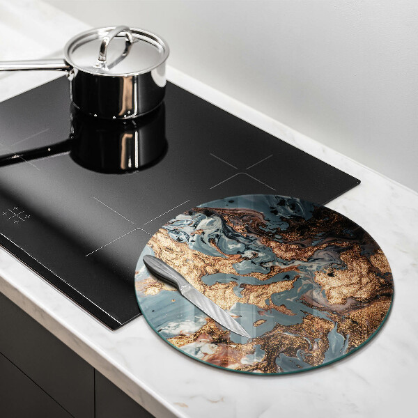 Skärbräda glas unik Gyllene stenstruktur