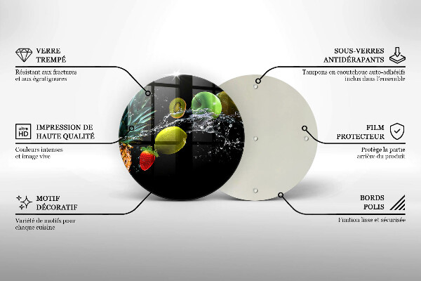 Skärbräda glas unik Frukt i vatten