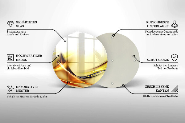 Skärbräda glas unik Abstrakta linjer av ljus
