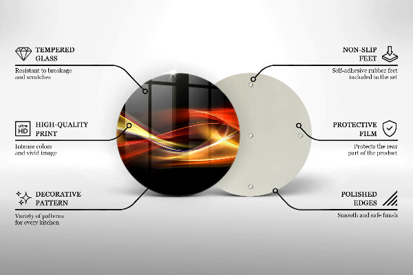 Skärbräda glas unik Abstrakt rök och ljus