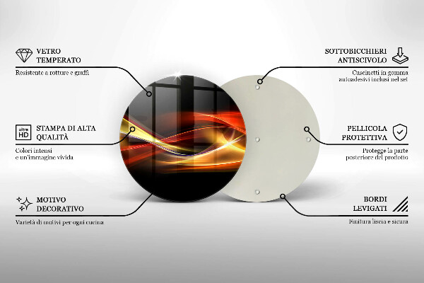Skärbräda glas unik Abstrakt rök och ljus