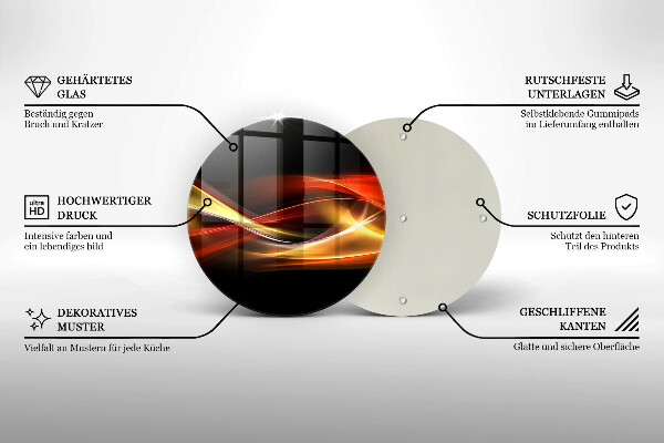 Skärbräda glas unik Abstrakt rök och ljus