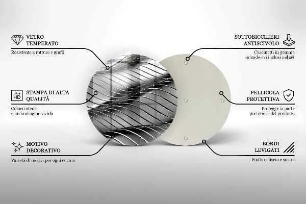 Skärbräda glas unik 3D metallstruktur
