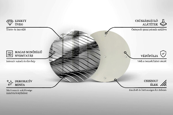 Skärbräda glas unik 3D metallstruktur