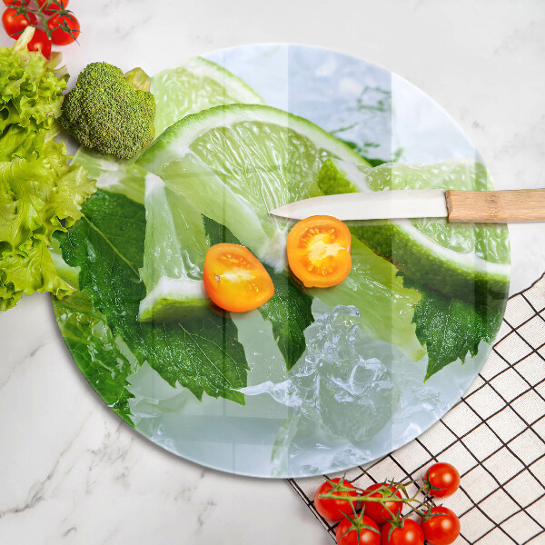 Skärbräda glas unik Lime mynta och is