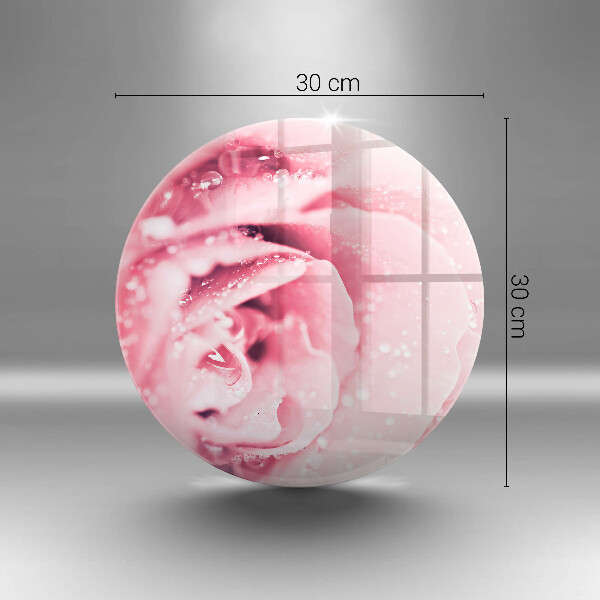Skärbräda glas unik Daggdroppar och rosblomma