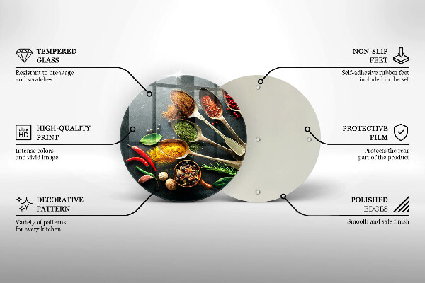 Skärbräda glas unik Köksskedar av kryddor