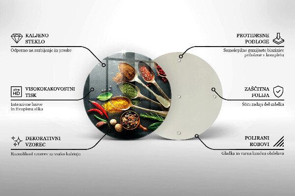 Skärbräda glas unik Köksskedar av kryddor