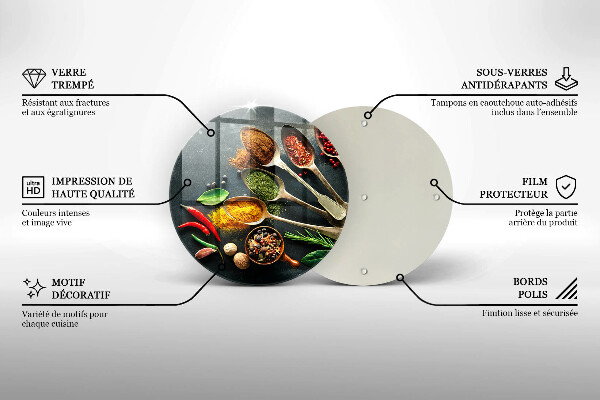 Skärbräda glas unik Köksskedar av kryddor