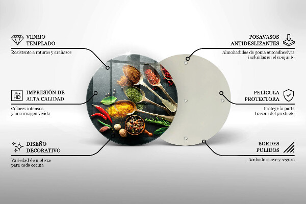 Skärbräda glas unik Köksskedar av kryddor