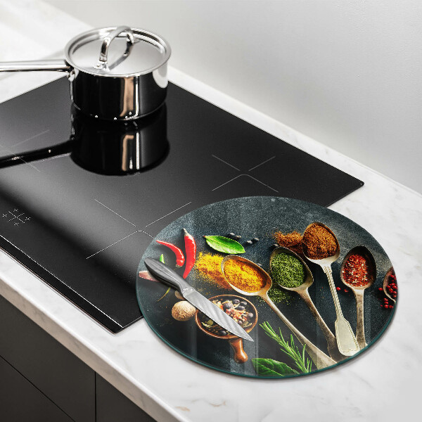 Skärbräda glas unik Köksskedar av kryddor