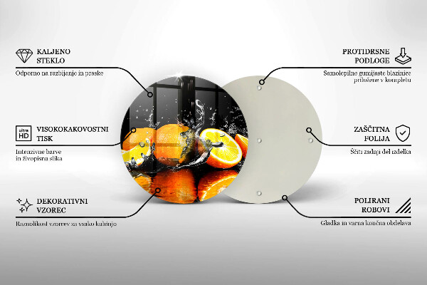 Skärbräda glas unik Saftig orange frukt