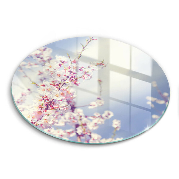 Skärbräda glas unik Blommande träd