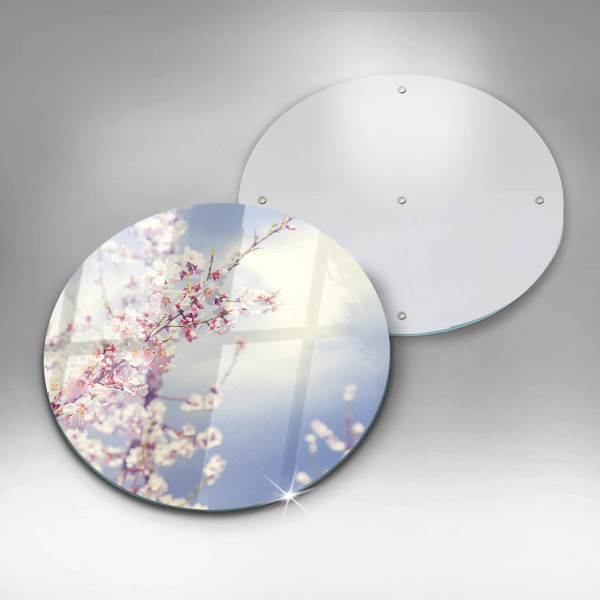 Skärbräda glas unik Blommande träd