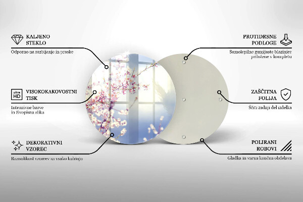 Skärbräda glas unik Blommande träd
