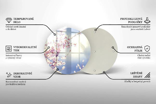 Skärbräda glas unik Blommande träd