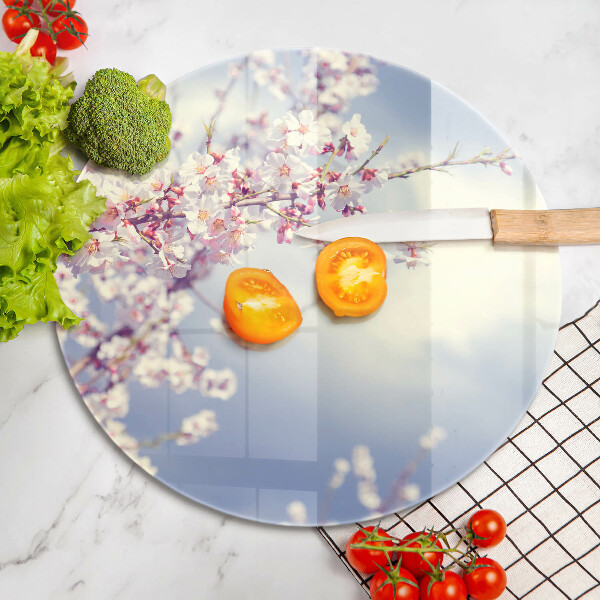 Skärbräda glas unik Blommande träd