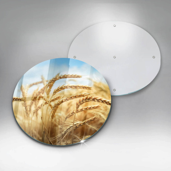 Skärbräda glas unik Öron av spannmål i fältet