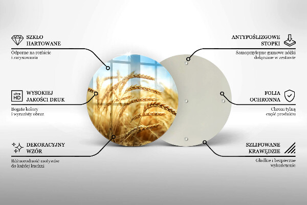 Skärbräda glas unik Öron av spannmål i fältet