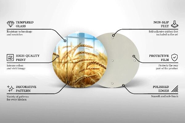 Skärbräda glas unik Öron av spannmål i fältet