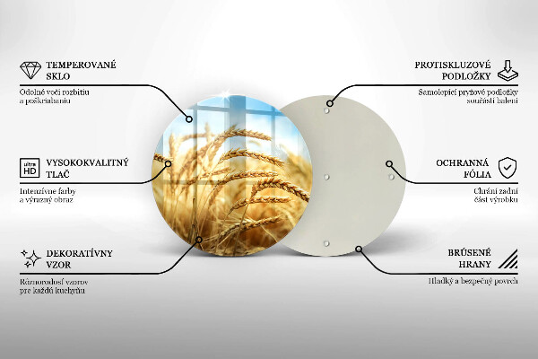Skärbräda glas unik Öron av spannmål i fältet