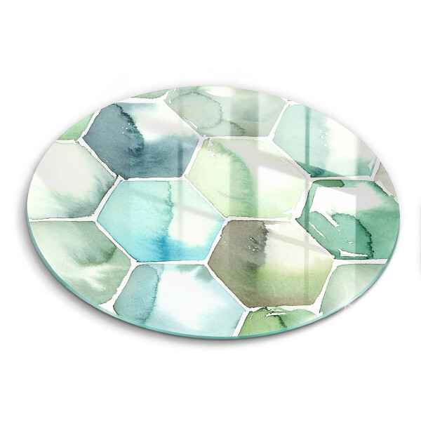 Skärbräda glas unik Akvarell hexagoner