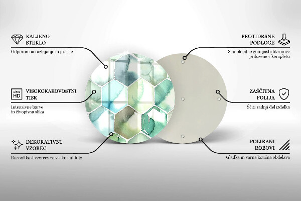 Skärbräda glas unik Akvarell hexagoner