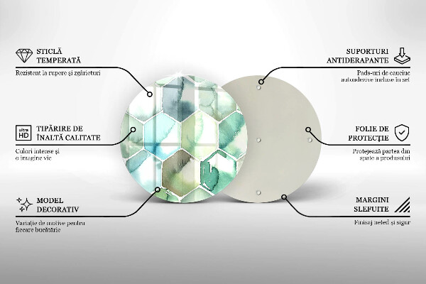 Skärbräda glas unik Akvarell hexagoner