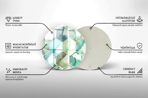 Skärbräda glas unik Akvarell hexagoner