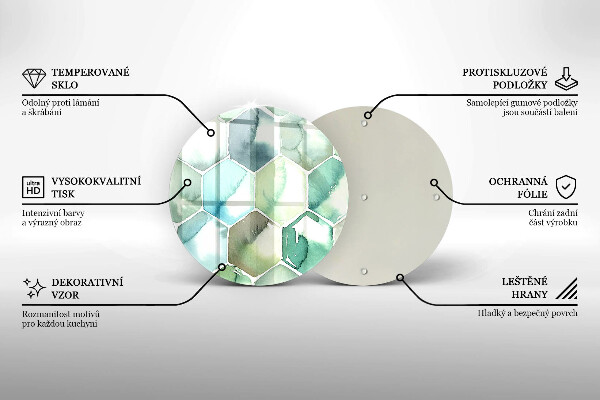 Skärbräda glas unik Akvarell hexagoner
