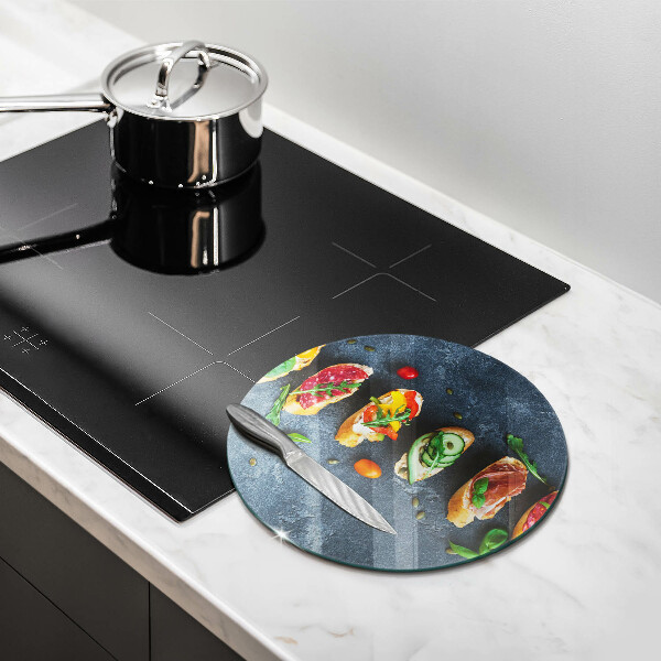 Skärbräda glas unik Färgglada smörgåsar