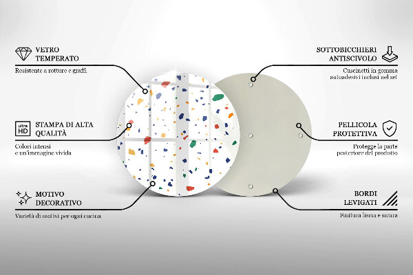 Skärbräda glas unik Färgglatt stengods
