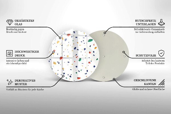 Skärbräda glas unik Färgglatt stengods