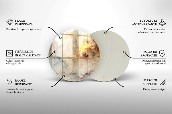 Skärbräda glas unik Marmorstruktur med guld