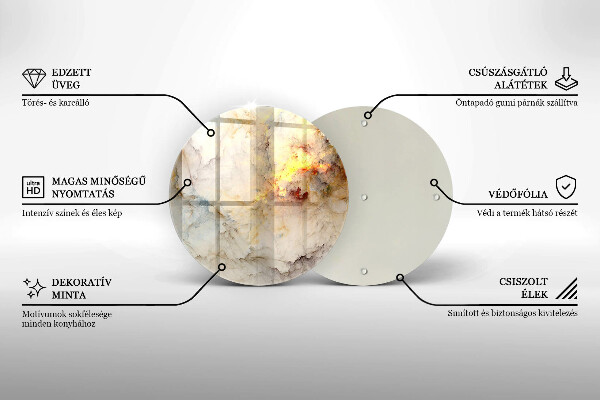 Skärbräda glas unik Marmorstruktur med guld