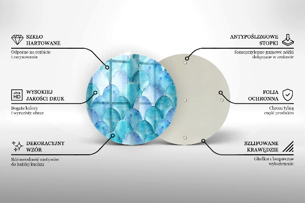 Skärbräda glas unik Akvarell skalor